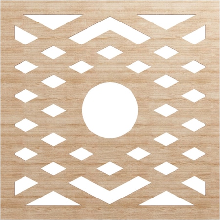 Ekena Millwork Chevron Wood Fretwork Pierced Ceiling Medallion, Alder, 30"OD x 7 3/4"ID x 1/4"T CMWP30X30X0250CHAL